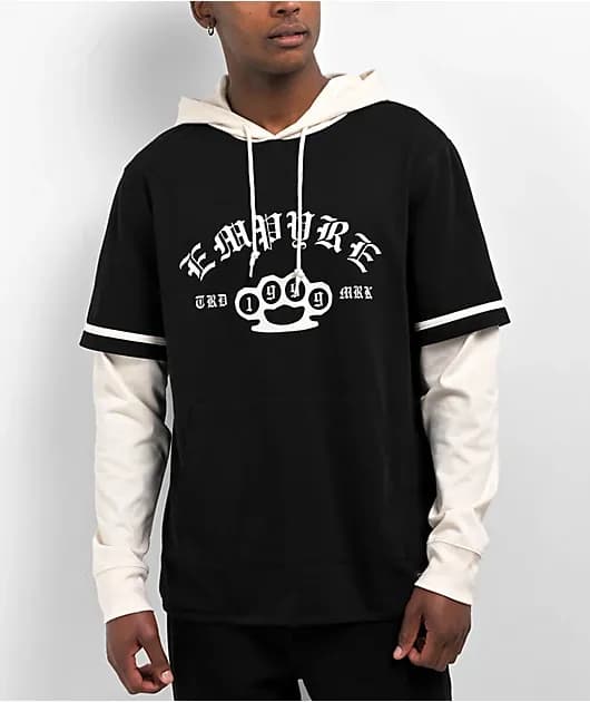 Benchwarmer 2fer Black Hooded Jersey — image 1 of 1