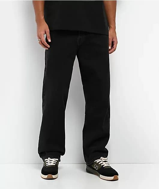 Beyond Medals Black Loose Straight Leg Jeans — image 1 of 1