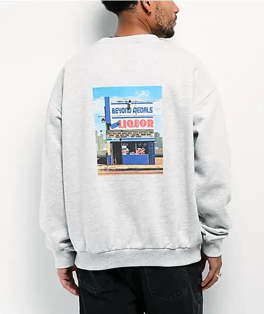 Beyond Medals Liquid Grey Crewneck Sweatshirt — image 1 of 1