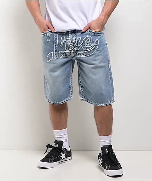 Bobby Frayed Blue Wash Shorts — image 1 of 1