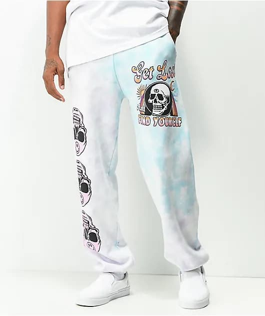 Boss Dog Get Lost Purple Blue Tie Dye Sweatpants — image 1 of 1