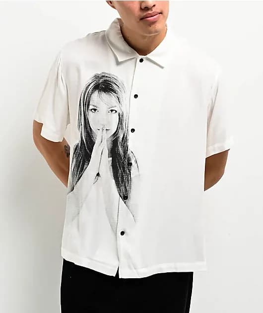 Britney Spears Rayon Photo White Shirt — image 1 of 1