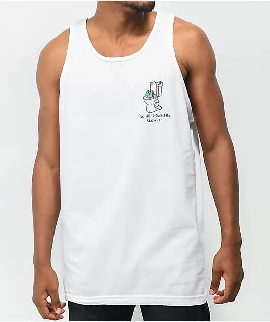 Brother Merle Toilet World White Tank Top — image 1 of 1