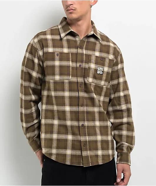 Browser Brown Plaid Flannel Shirt — image 1 of 1