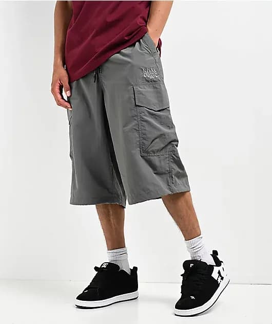 Canopy Dark Grey Loose Fit Cargo Shorts — image 1 of 1