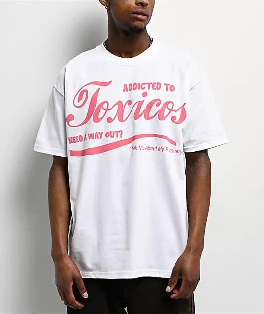 Chicos Toxicas Addicted To Toxicas White T-Shirt — image 1 of 1