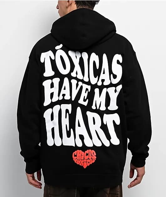 Chicos Toxicos Toxicas Have My Heart Black Zip Hoodie — image 1 of 1