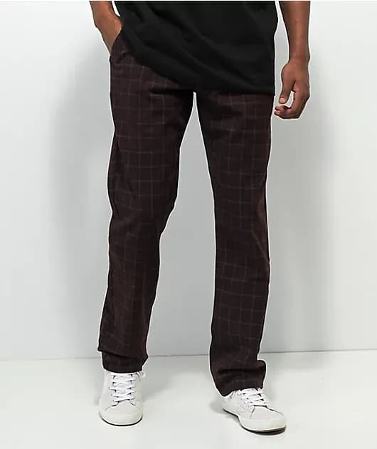 Choice Brown Plaid Chino Pants — image 1 of 1