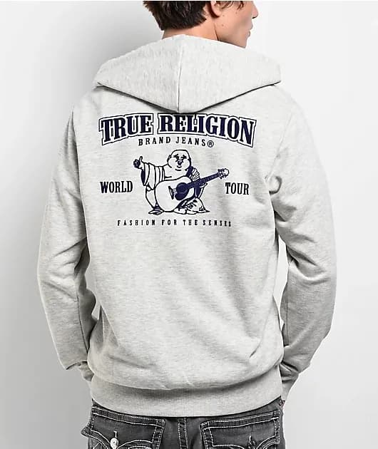 Classic Logo Heather Grey Zip Hoodie — image 1 of 1