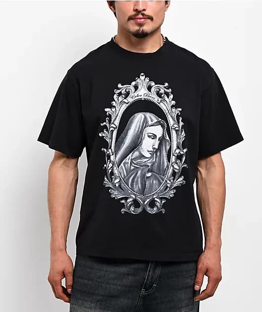 Color Bars Mary Black T-Shirt — image 1 of 1