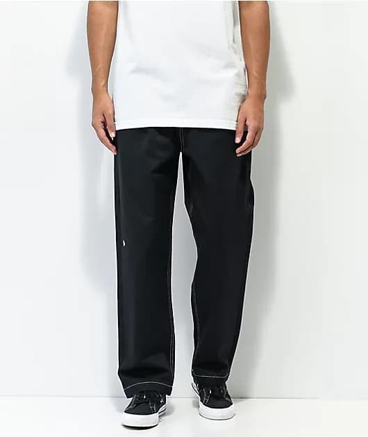 Converse Five Pocket Black Elastic Waist Pants — image 1 of 1
