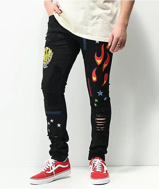 Crysp Hagan Patchwork Black Jeans — image 1 of 1