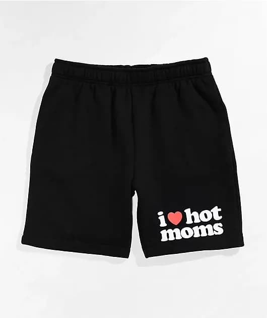 Danny Duncan I Heart Hot Moms Black Sweat Shorts — image 1 of 1