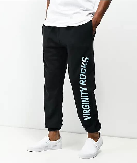 Danny Duncan Virginity Rocks Black Sweatpants — image 1 of 1