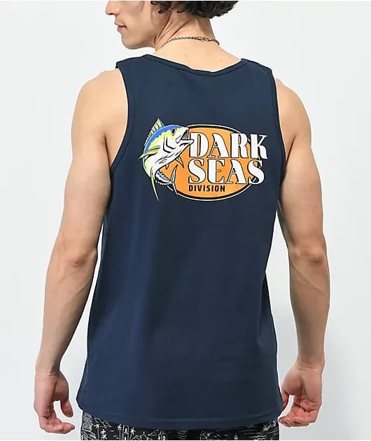 Dark Seas Long Range Navy Tank Top — image 1 of 1