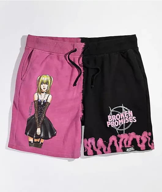 Death Note Misa Split Tie Dye Sweat Shorts — image 1 of 1