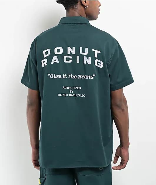 Donut Give It The Beans Green Work Shirt — image 1 of 1
