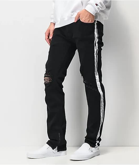 Dript Denim D.097 Racer Black Skinny Jeans — image 1 of 1