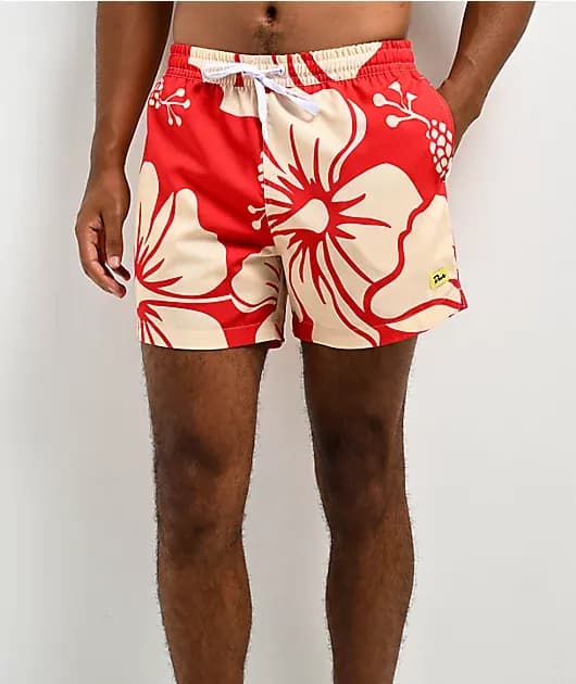 Duvin Paradise Red White Board Shorts — image 1 of 1