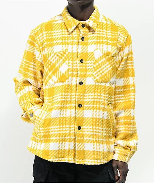 EPTM Slit Yellow White Flannel Shirt — image 1 of 1