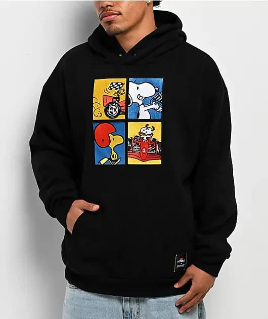 Formula 1 Peanuts Four Of A Kind Black Hoodie — image 1 of 1