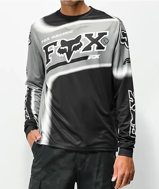 Fox Powerband Grey Black Long Sleeve Jersey — image 1 of 1