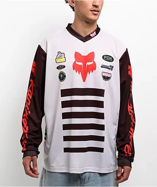 Fox Super Trick 180 Cream Long Sleeve Jersey — image 1 of 1