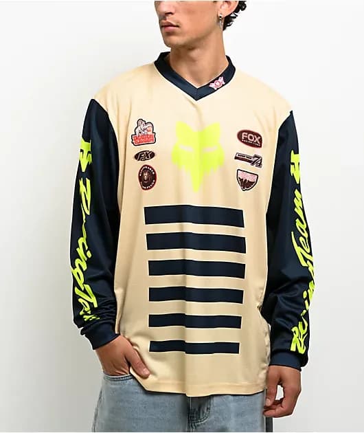 Fox Super Trick 180 Yellow Long Sleeve Jersey — image 1 of 1