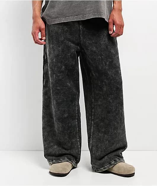 Fundamentals Static Black Wash Baggy Sweatpants — image 1 of 1