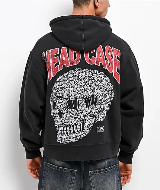 Head Case Black Wash Zip Hoodie — image 1 of 1
