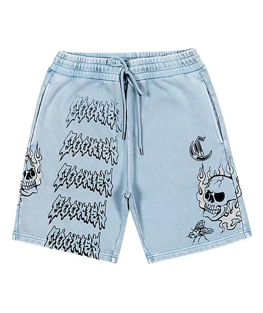 Heaven Can Wait Light Blue Sweat Shorts — image 1 of 1