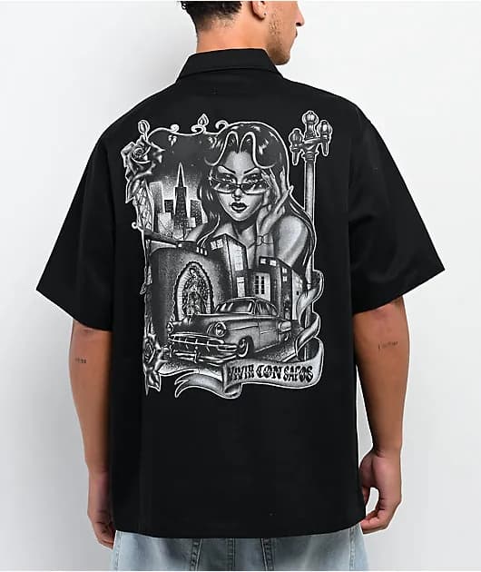 Hey Ruca Vivir Con Safos Black Work Shirt — image 1 of 1