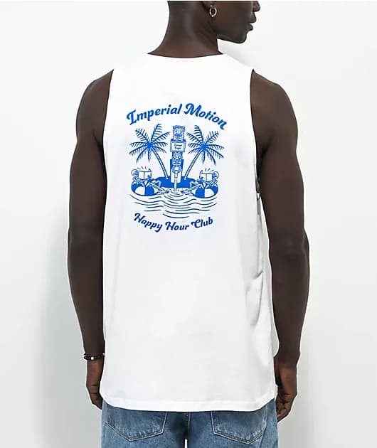 Imperial Motion Happy Hour Club White Tank Top — image 1 of 1