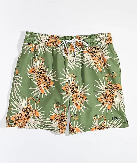 Imperial Motion Seeker Volley Tiger Olive Board Shorts — image 1 of 1