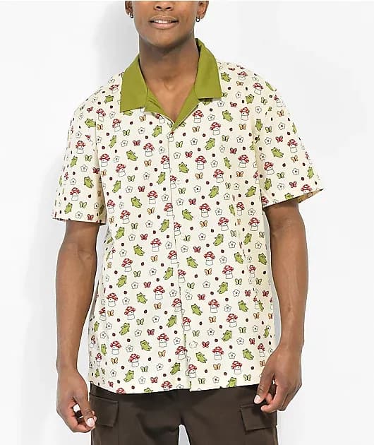 Leon Karssen Mushmush Cream Short Sleeve Button Up Shirt — image 1 of 1