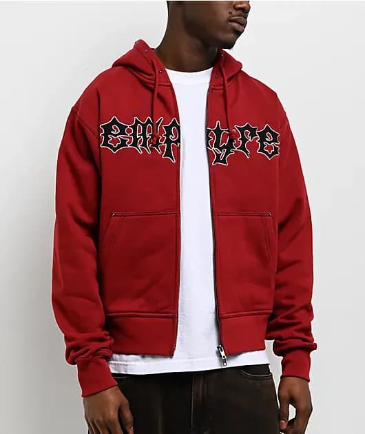 Liar Dark Red Zip Hoodie — image 1 of 1