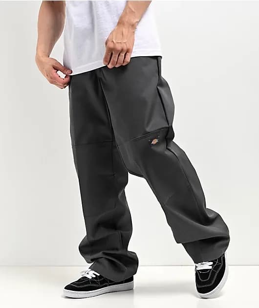 Loose Fit Charcoal Double Knee Work Pants — image 1 of 1