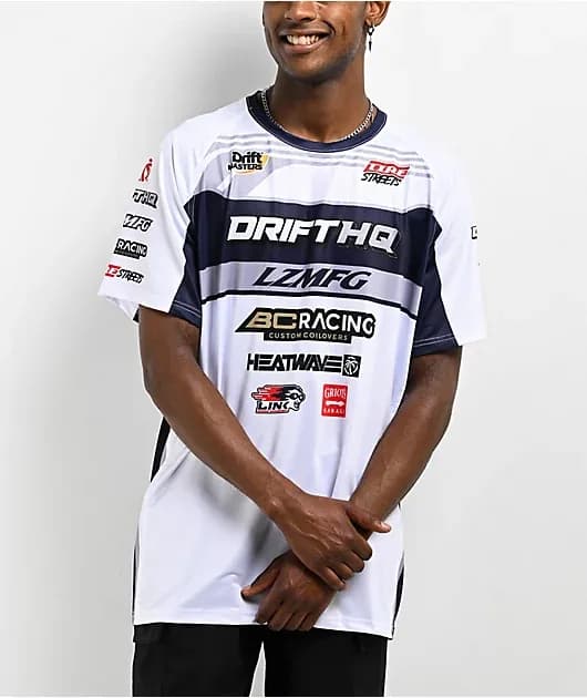 LZMFG Formula Drift White Mesh Jersey — image 1 of 1
