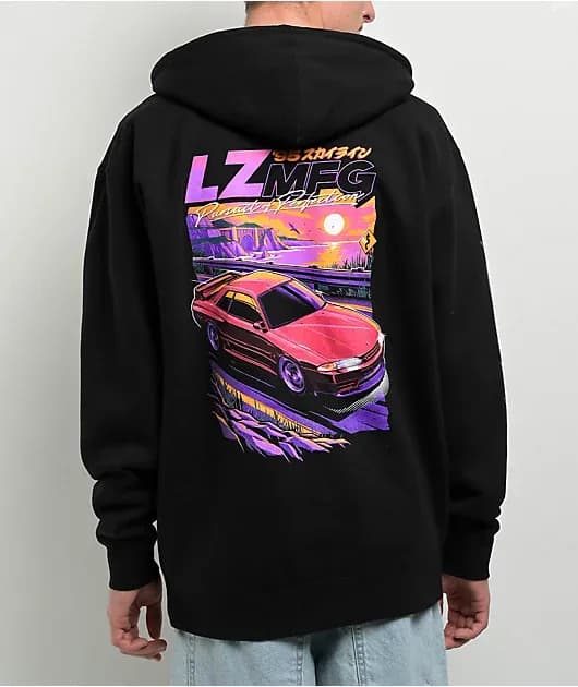 LZMFG Pacific Black Zip Hoodie — image 1 of 1