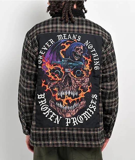 Magma Black Tan Sherpa Flannel Jacket — image 1 of 1