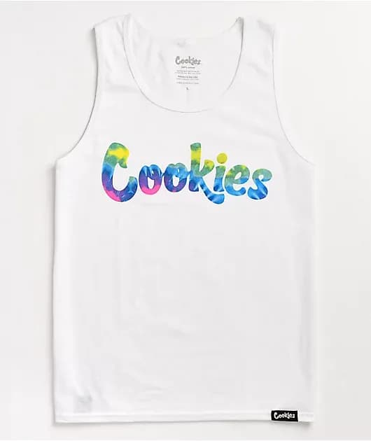 Mint Dye Fill White Tank Top — image 1 of 1