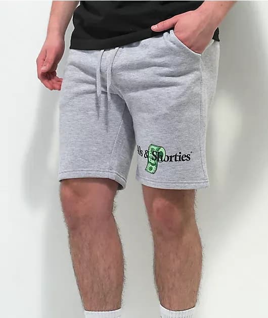 40s Shorties Money Roll Grey Sweat Shorts