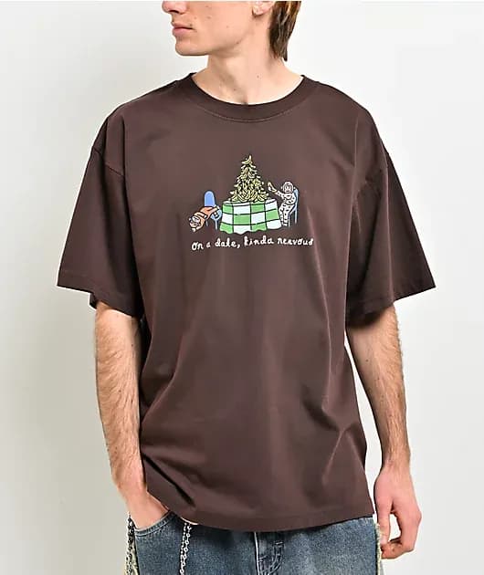 Monkey On A Date Brown T-Shirt — image 1 of 1