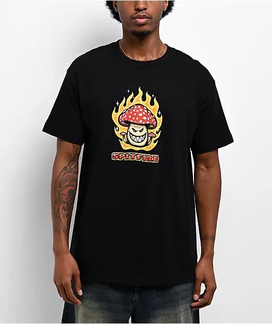 Mushroom Bighead Black T-Shirt — image 1 of 1