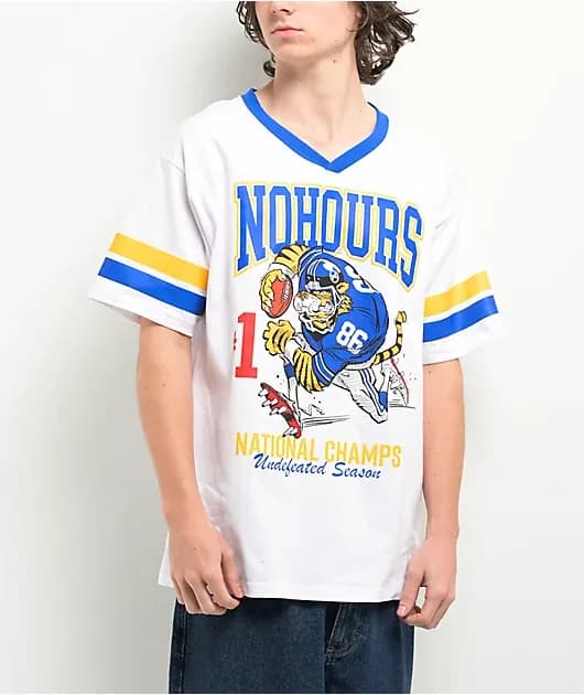 NoHours Champs White Football Jersey — image 1 of 1