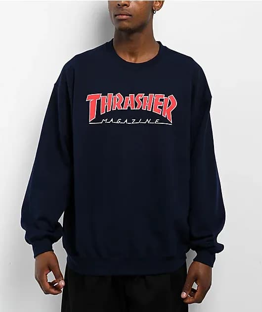 Outline Navy Crewneck Sweatshirt — image 1 of 1