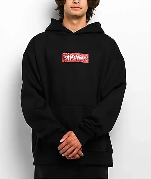 Paisley Black Red Hoodie — image 1 of 1