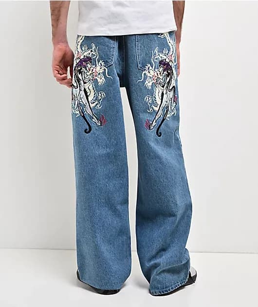 Panteras Blue Wash Baggy Jeans — image 1 of 1