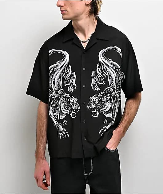 Parade Tigers Black Button Up Shirt — image 1 of 1