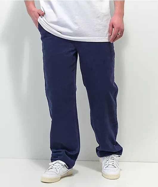 Paterson Wide Leg Navy Corduroy Skate Pants — image 1 of 1